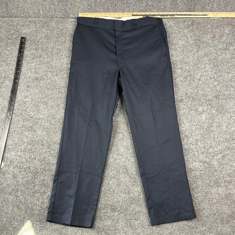 Dickies Pants Mens Size 38x32 Navy Workwear Straight Fit Durable Casual